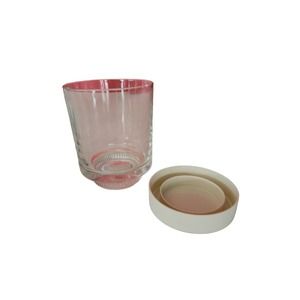 Vintage David Douglas Rocks Glass Tumbler w/Removable Coaster MCM